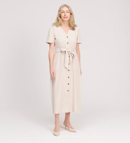 Priscilla Stone Cupro Midi Dress