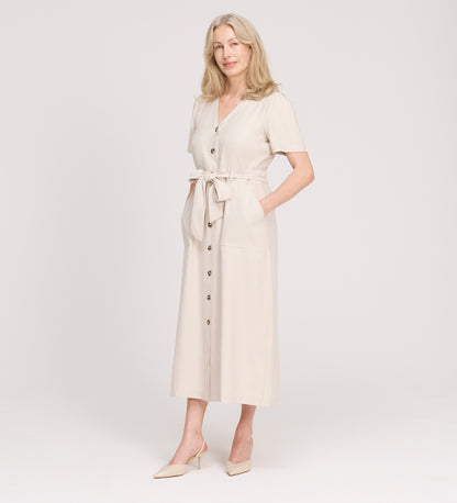 Priscilla Stone Cupro Midi Dress