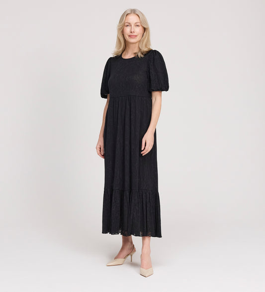 Yasmine Black Jersey Midi Dress