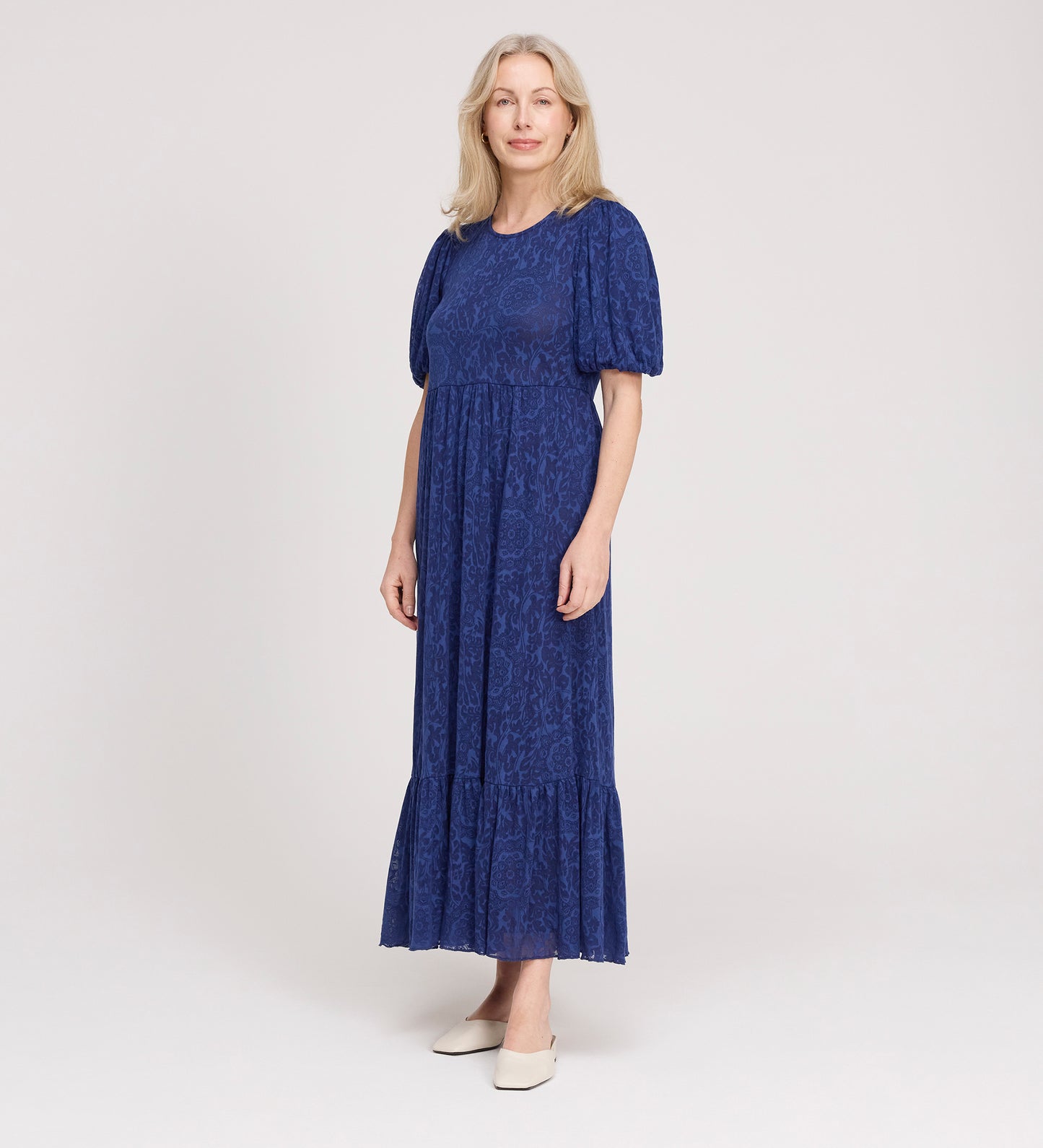 Yasmine Navy Jersey Midi Dress