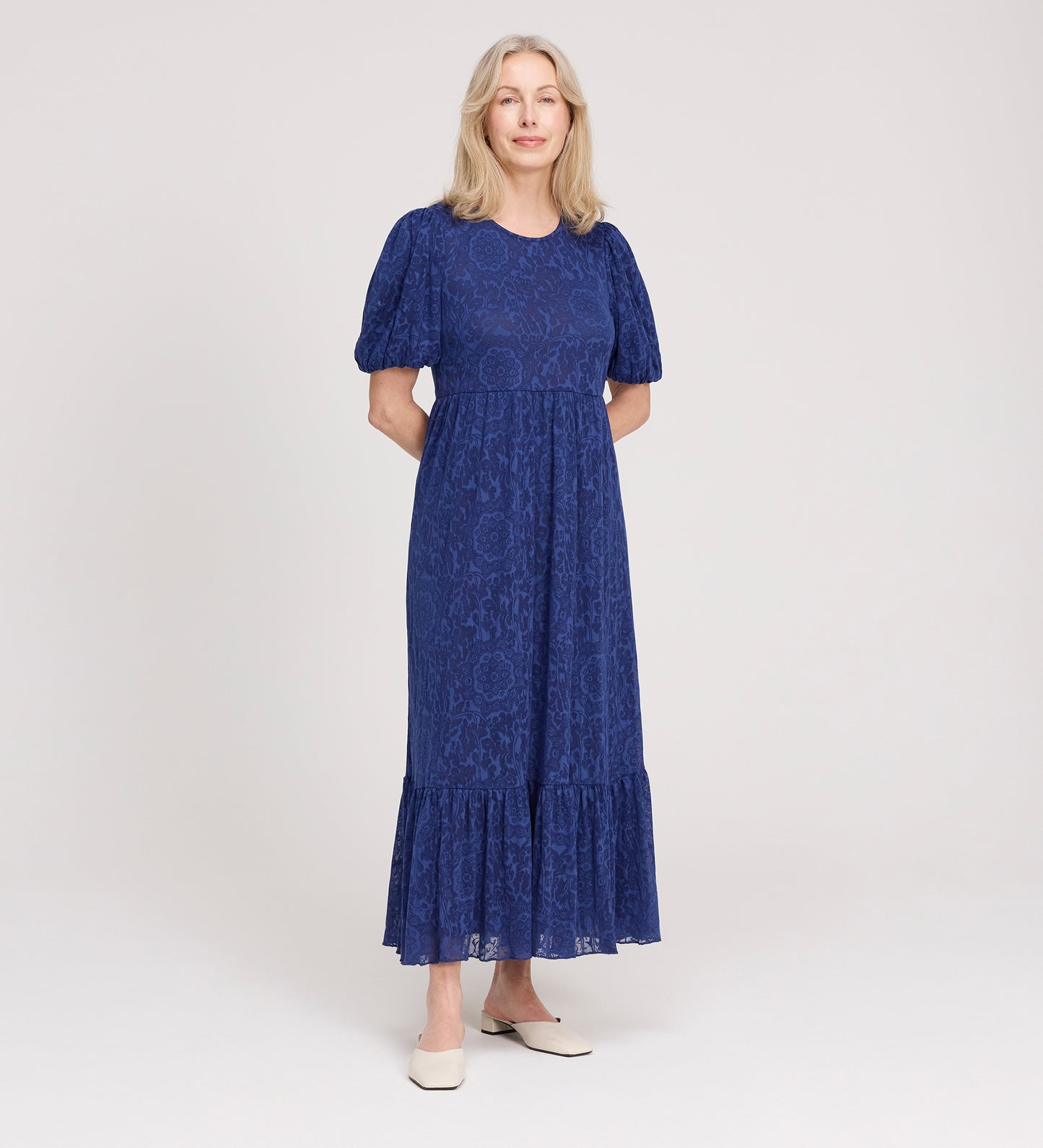 Yasmine Navy Jersey Midi Dress