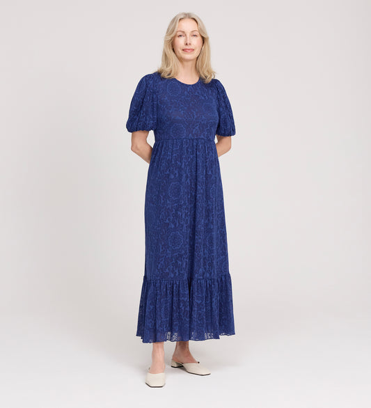 Yasmine Navy Jersey Midi Dress