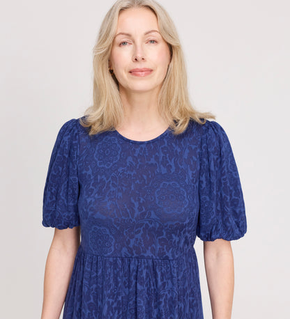 Yasmine Navy Jersey Midi Dress