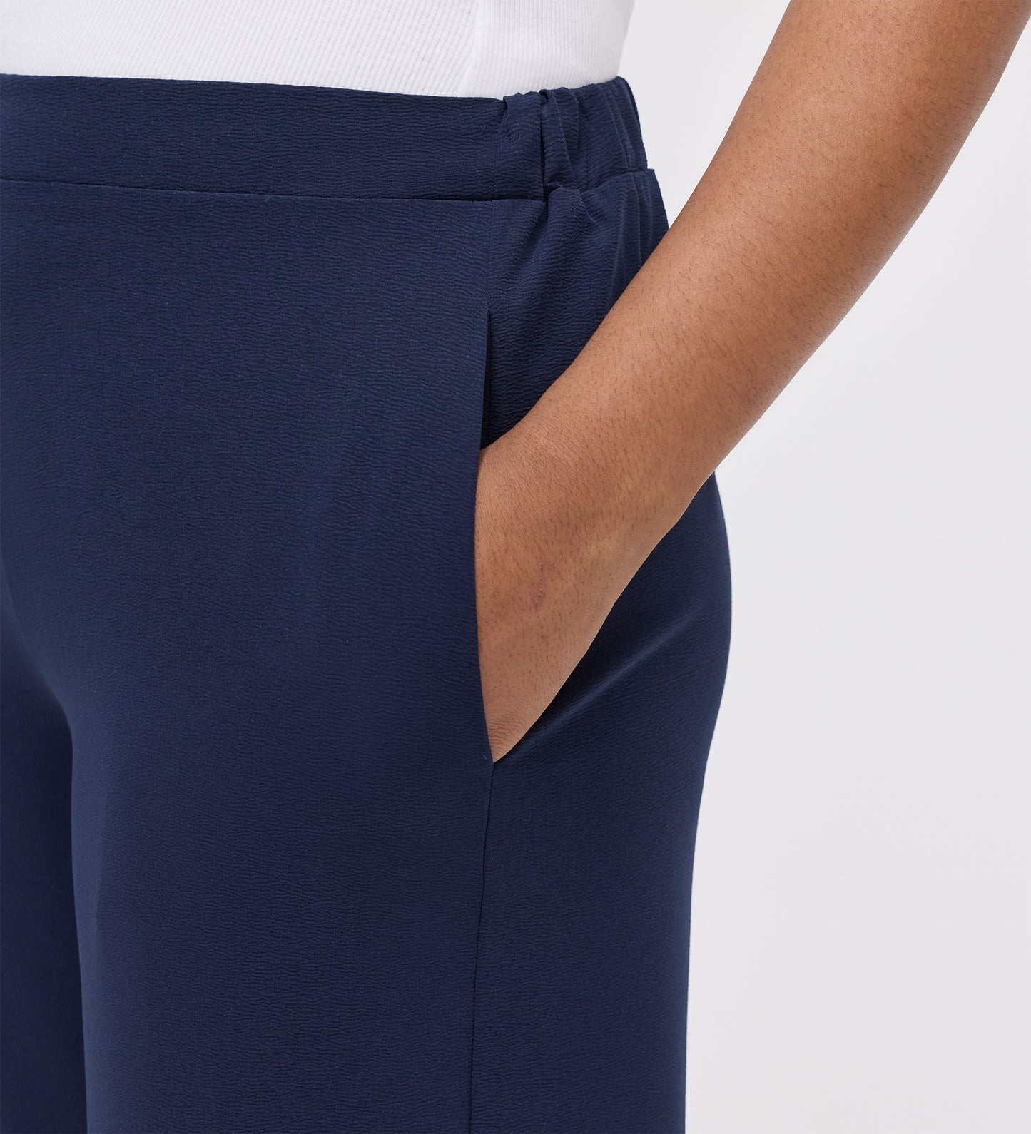 Apollo Navy Wide Leg Tailored Trousers