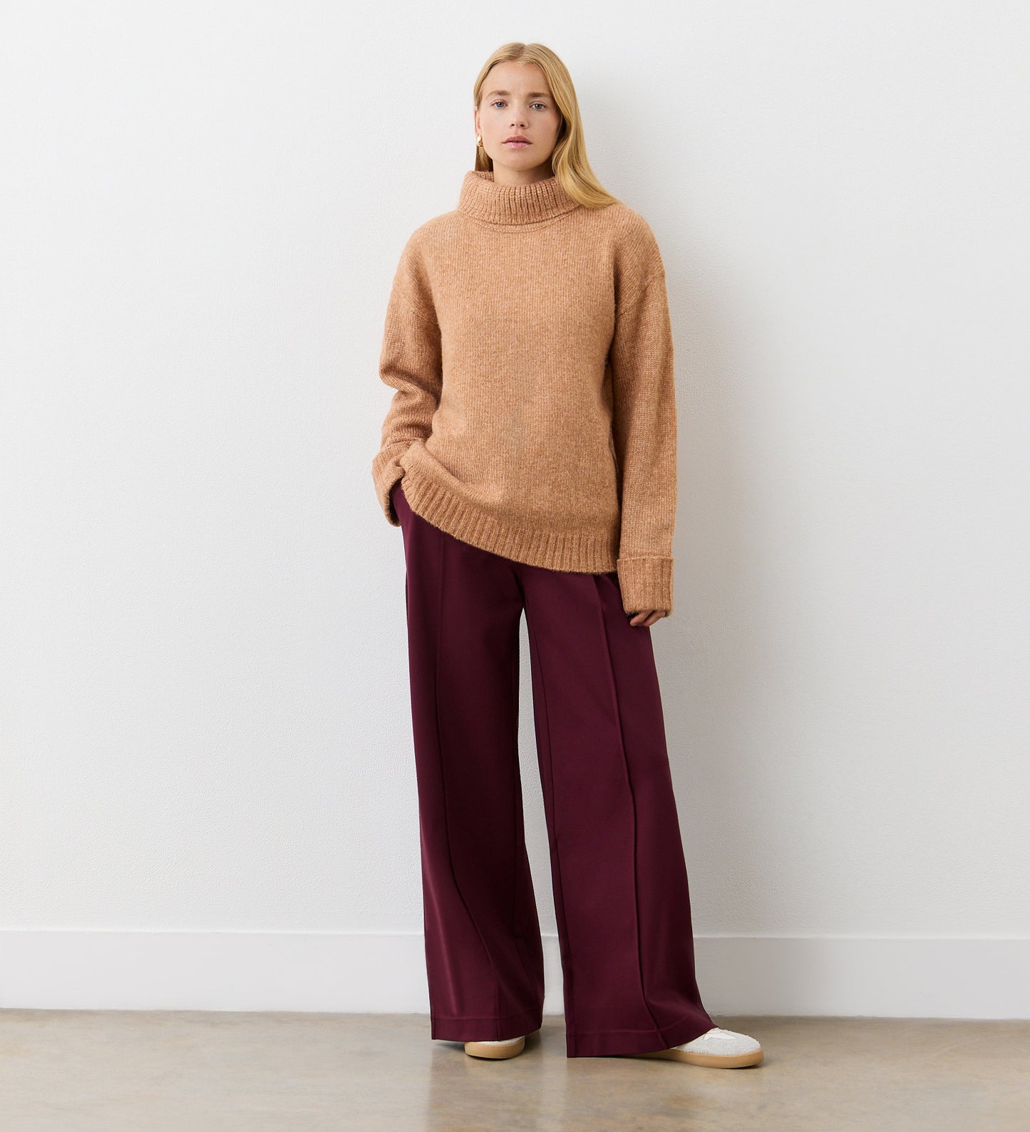 Arabella Brown Ombre Knitted Roll Neck Jumper