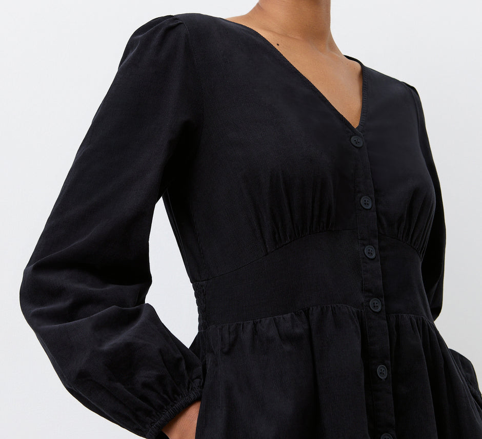Cream Corduroy Audrey Midi Dress main image 0