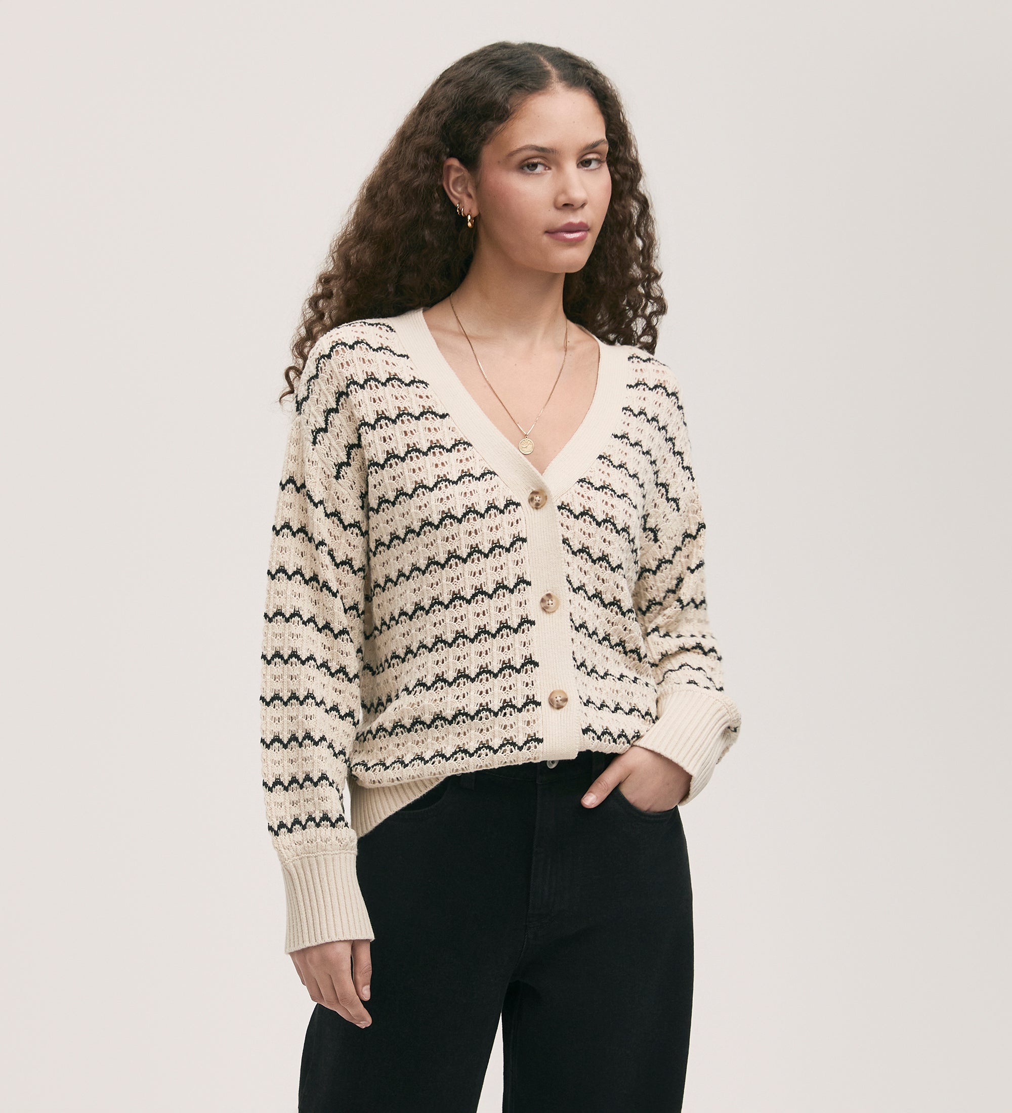 Alena Ivory Crochet Cardigan – Finery London