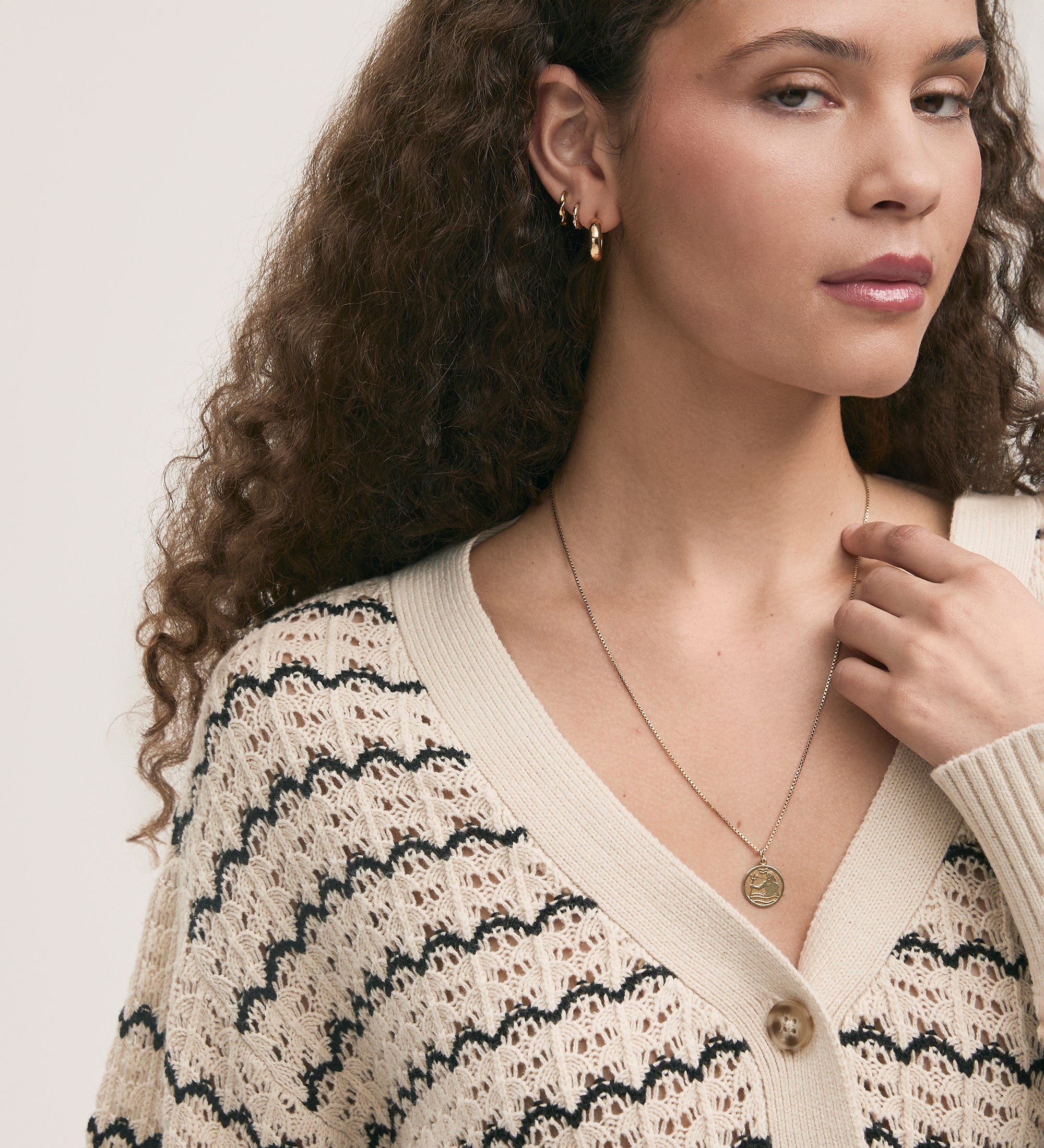 Alena Ivory Crochet Cardigan – Finery London