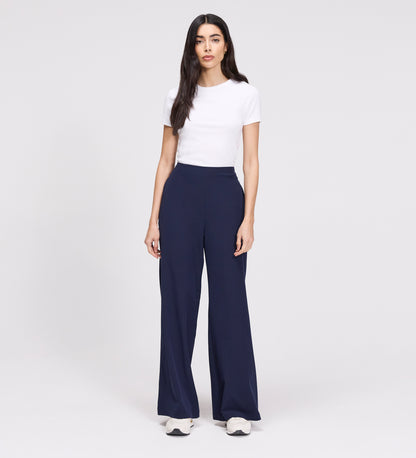 Apollo Navy Wide Leg Tailored Trousers