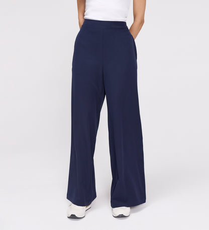 Apollo Navy Wide Leg Tailored Trousers