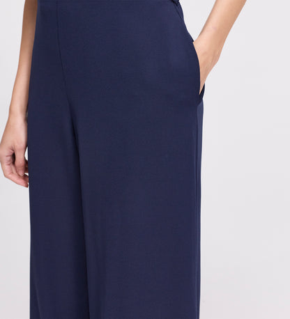 Apollo Navy Wide Leg Tailored Trousers