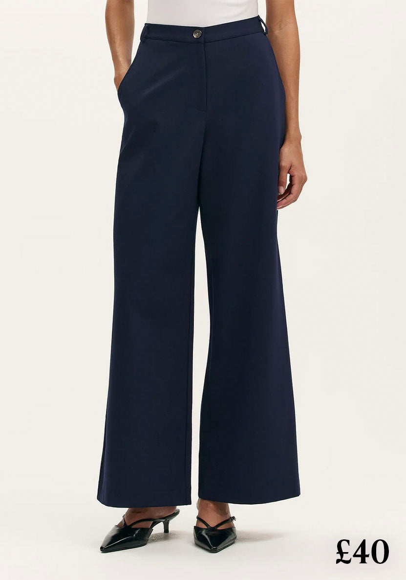 Marissa Navy Wide Leg Trousers