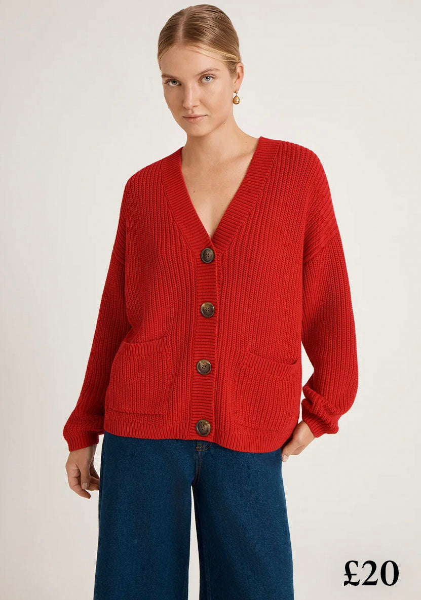 Estella Red Knitted Cardigan