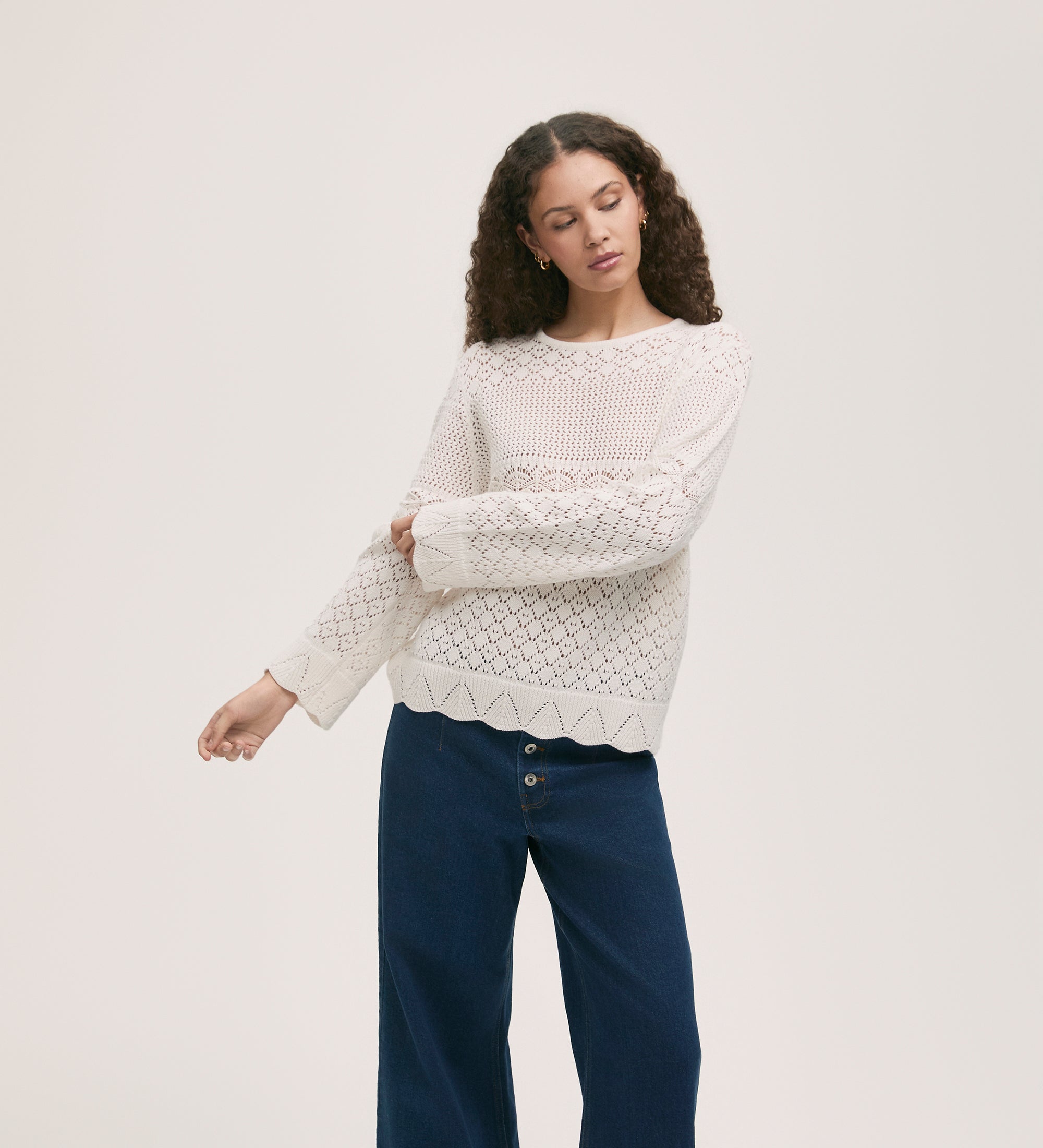 Audrenia Ivory Crochet Top – Finery London
