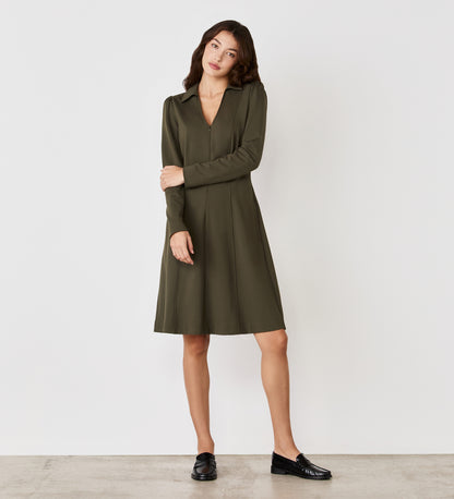 Bethany Khaki Ponte Jersey Knee Length Dress Finery London Bethany Khaki Ponte Jersey Knee Length Dress Finery London