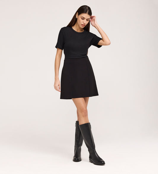 Kade Black A-line Mini Skirt