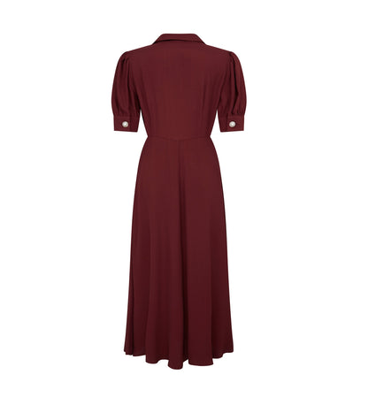 Jaela Burgundy Midi Shirt Dress