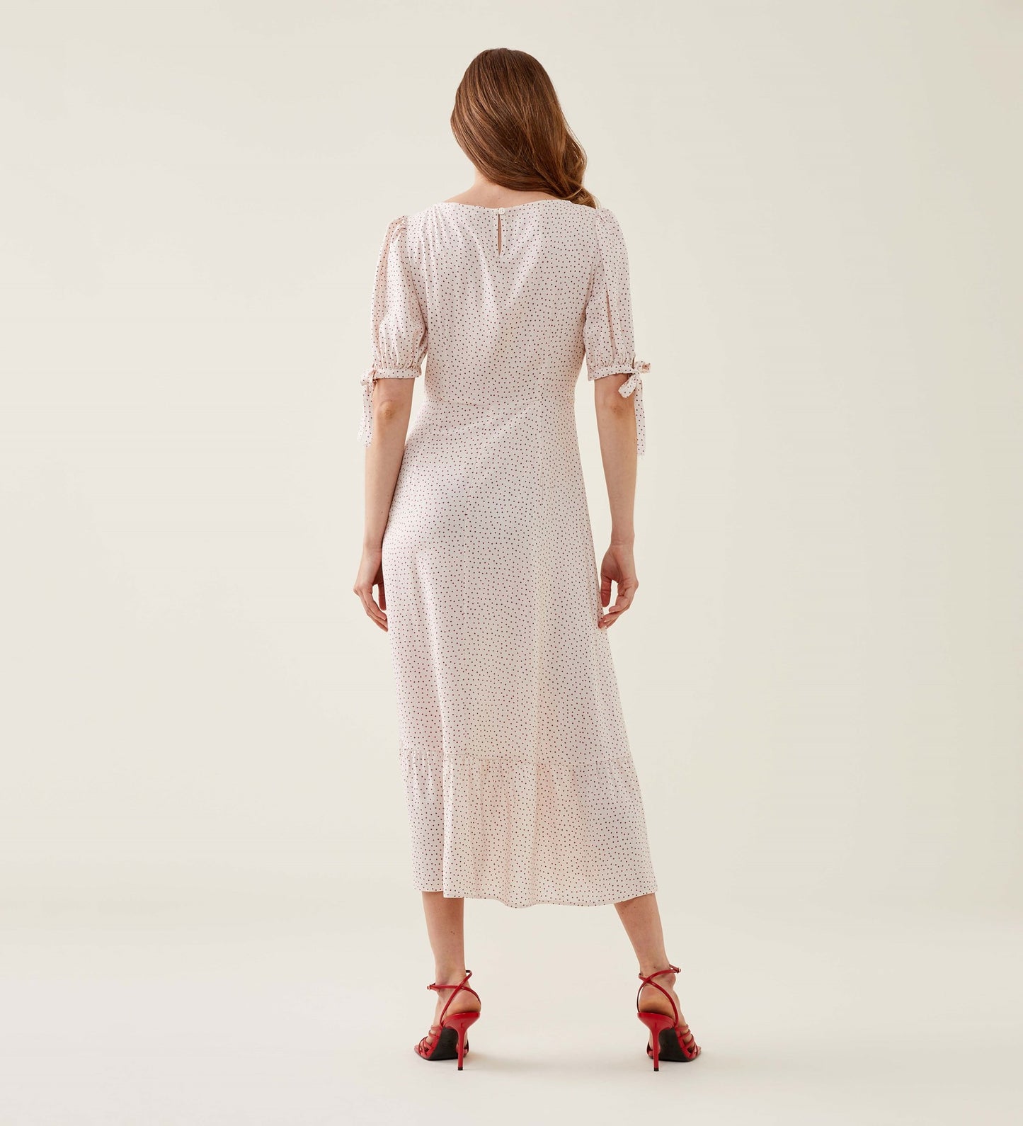 Ruby Ivory Red Spot Midi Dress