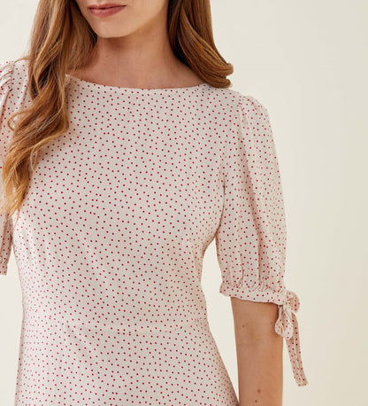 Ruby Ivory Red Spot Midi Dress