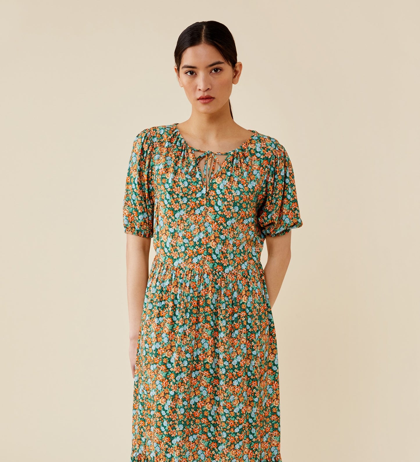 Camber Green Midi Dress             LENZINGâ„¢ ECOVEROâ„¢
