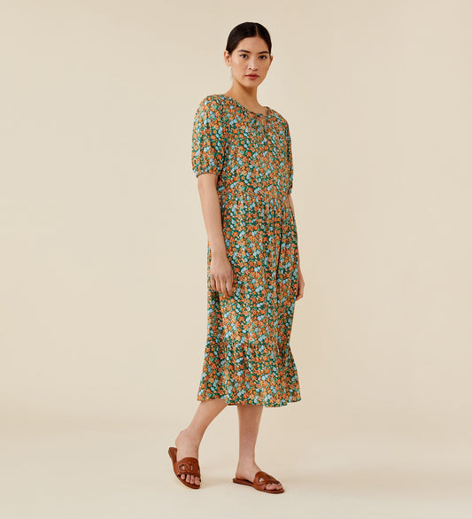 Camber Green Midi Dress             LENZINGâ„¢ ECOVEROâ„¢