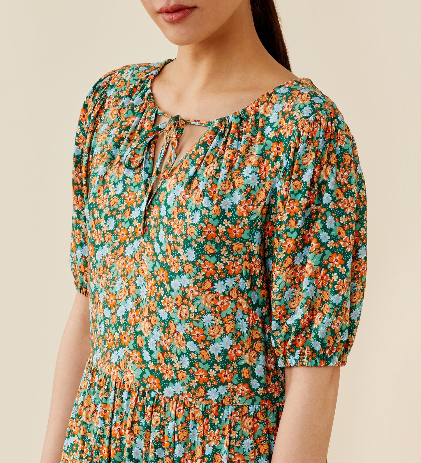 Camber Green Midi Dress             LENZINGâ„¢ ECOVEROâ„¢