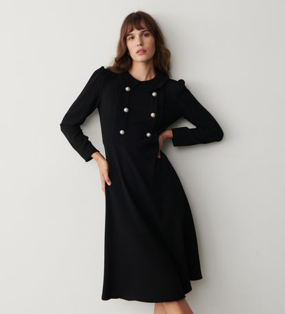 Jadey Black Knee Length Dress