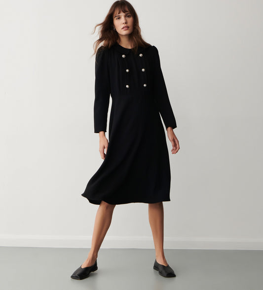 Jadey Black Knee Length Dress
