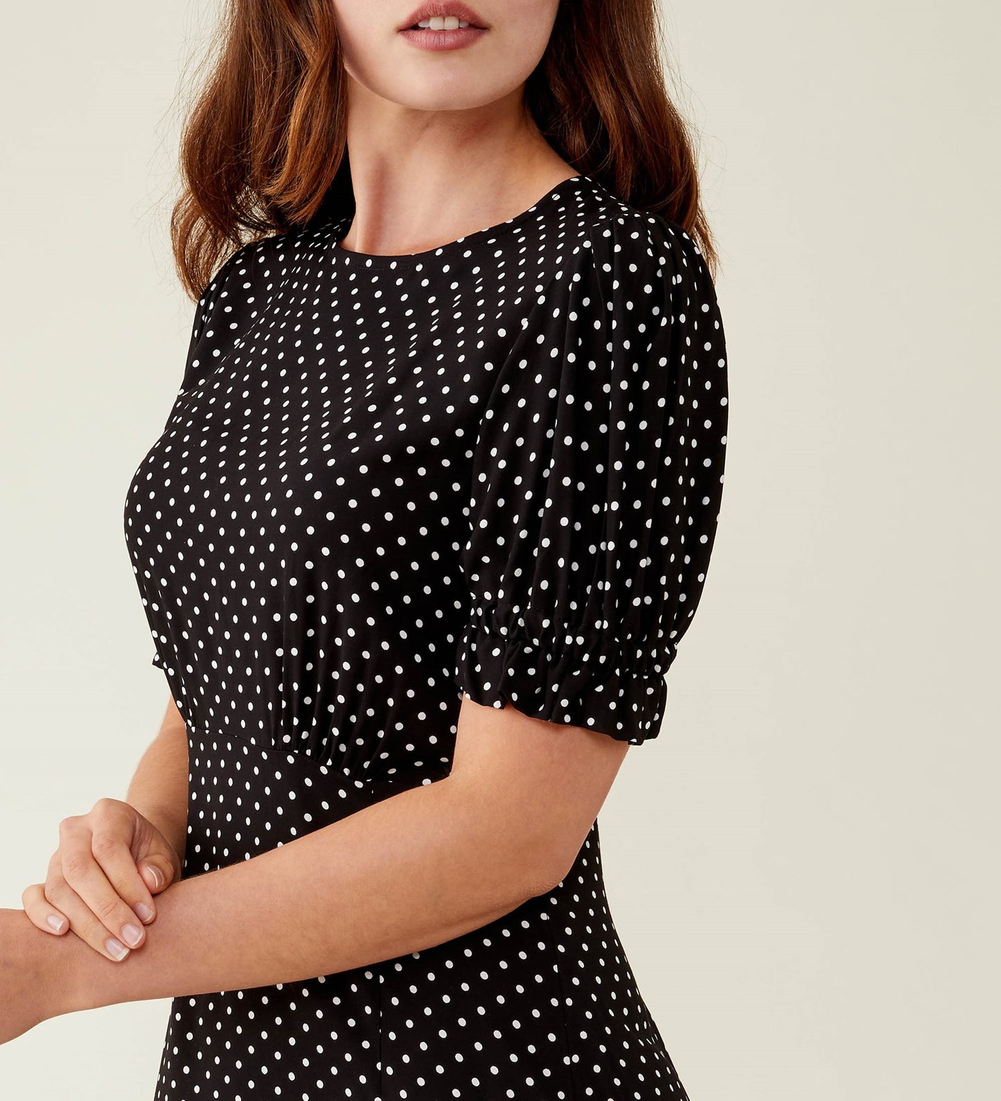 Jaylen Black Spot Midi Dress                     LENZINGâ„¢ ECOVEROâ„¢