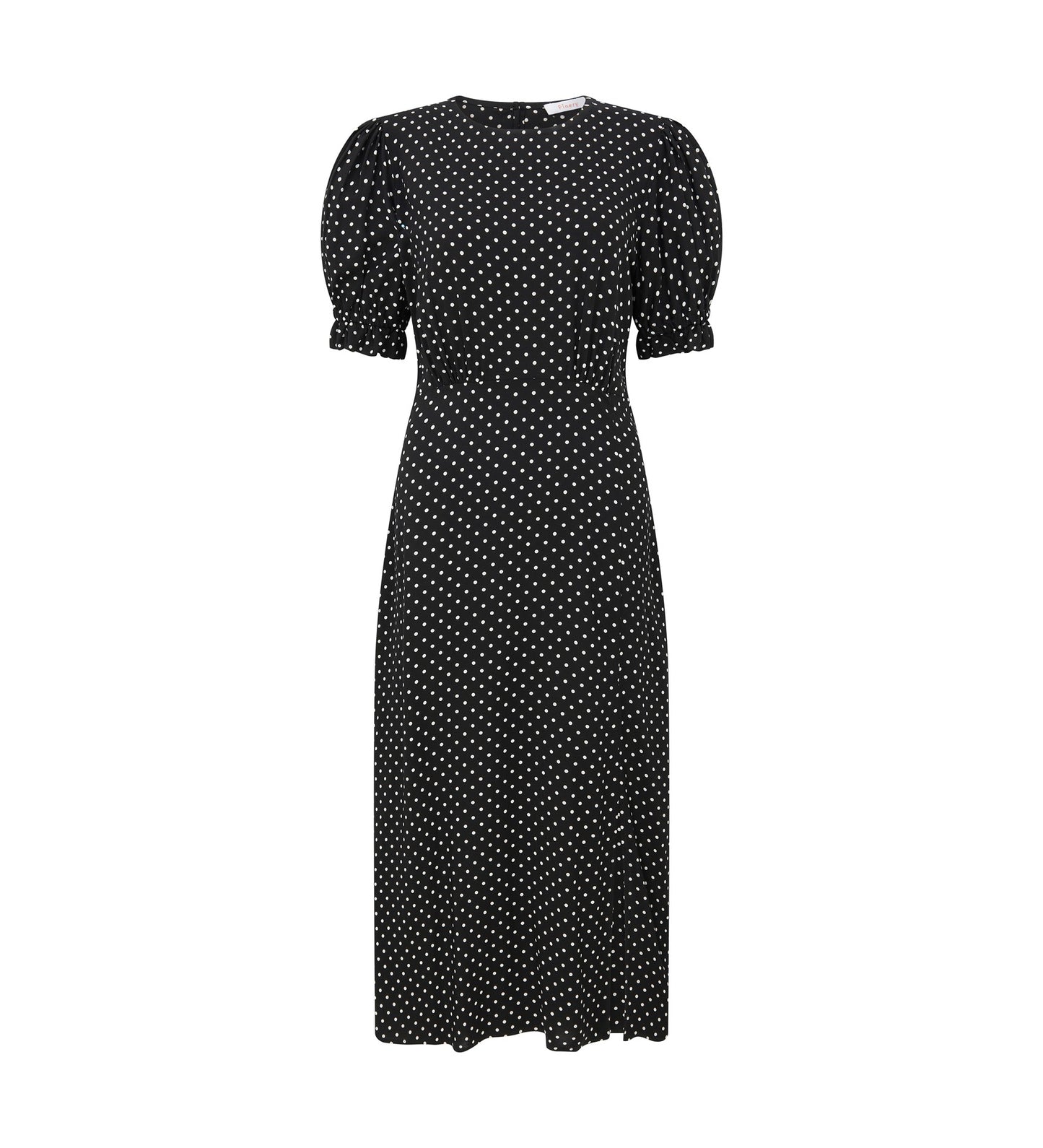 Jaylen Black Spot Midi Dress                     LENZINGâ„¢ ECOVEROâ„¢