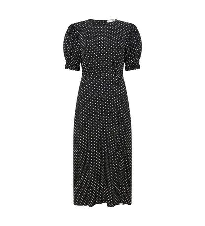 Jaylen Black Spot Midi Dress                     LENZINGâ„¢ ECOVEROâ„¢