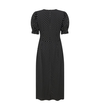 Jaylen Black Spot Midi Dress                     LENZINGâ„¢ ECOVEROâ„¢