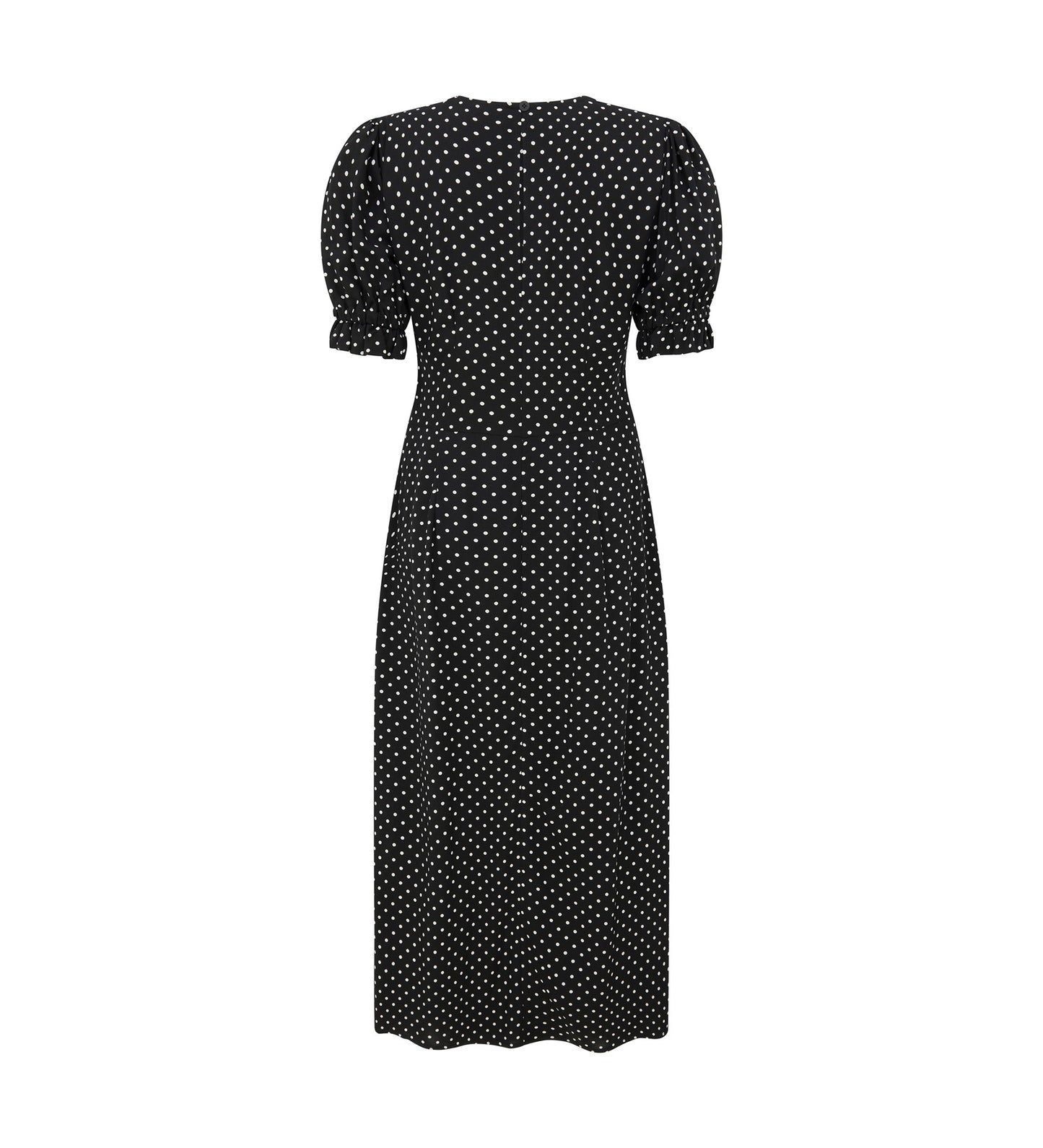 Jaylen Black Spot Midi Dress                     LENZINGâ„¢ ECOVEROâ„¢