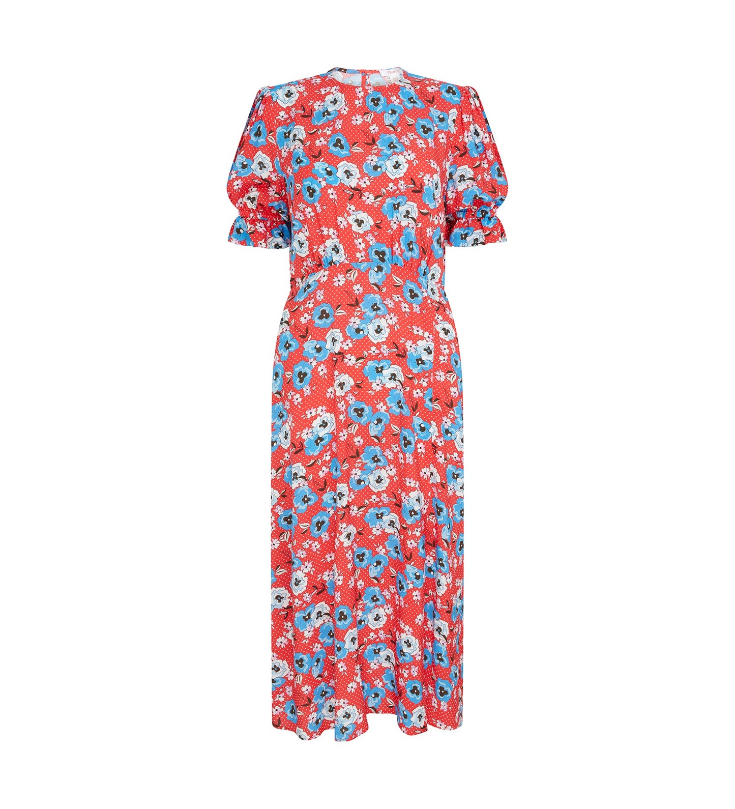 Jaylen Red Pansy Midi Dress