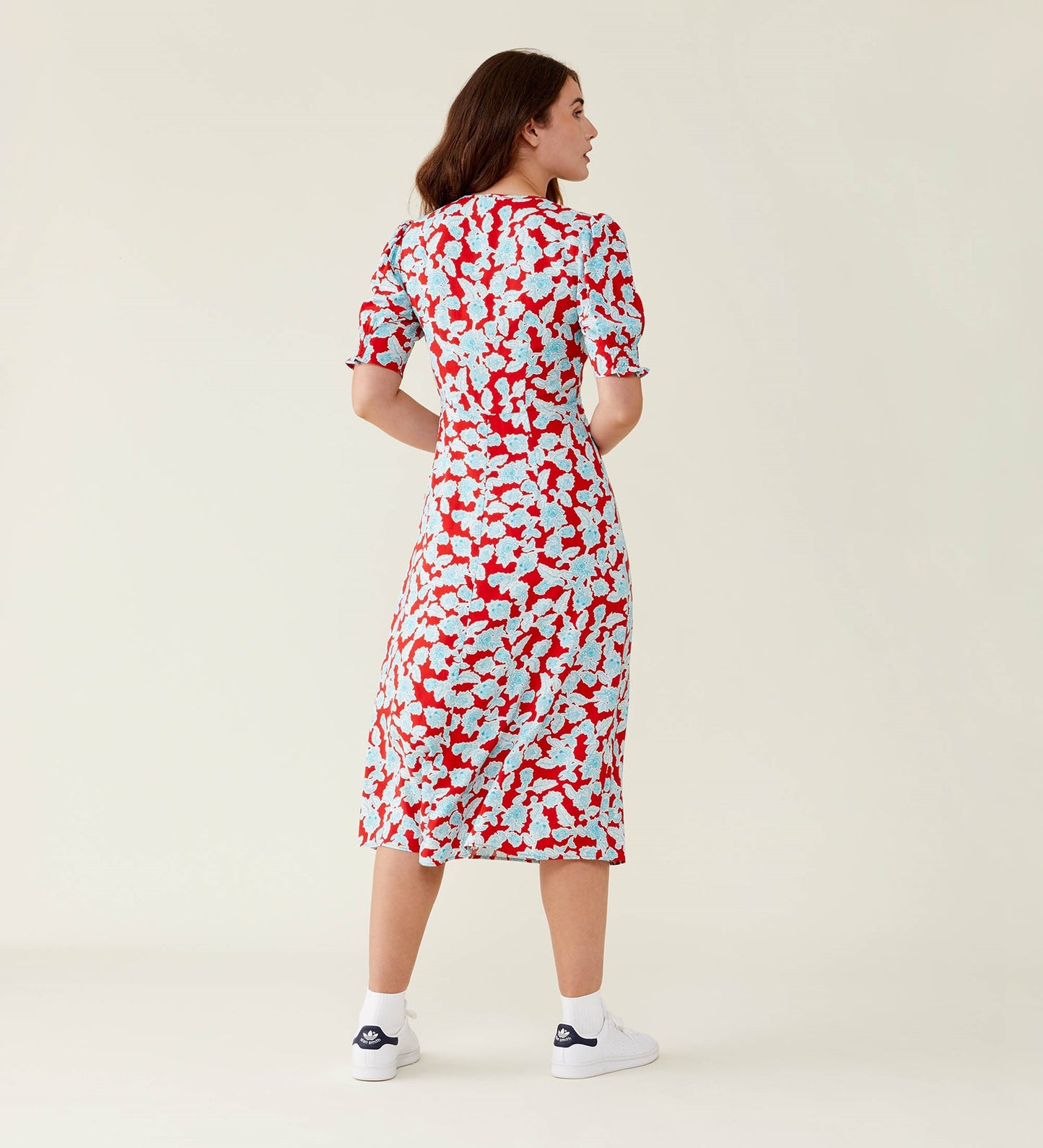 Orion Midi Red Floral Dress