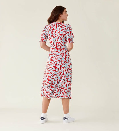 Orion Midi Red Floral Dress