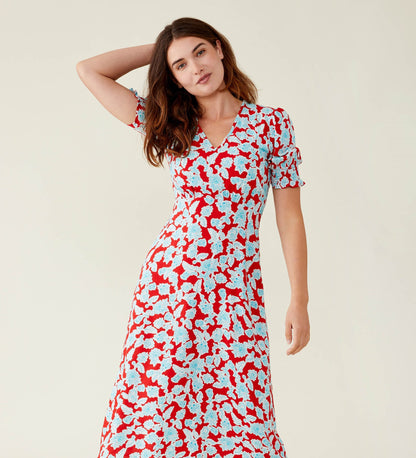 Orion Midi Red Floral Dress
