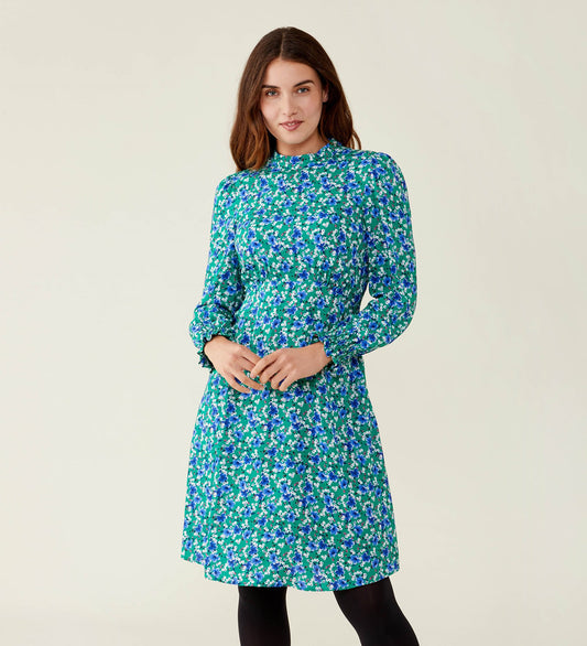 Lyral Green Scatter Knee Length Dress                       LENZINGâ„¢ ECOVEROâ„¢