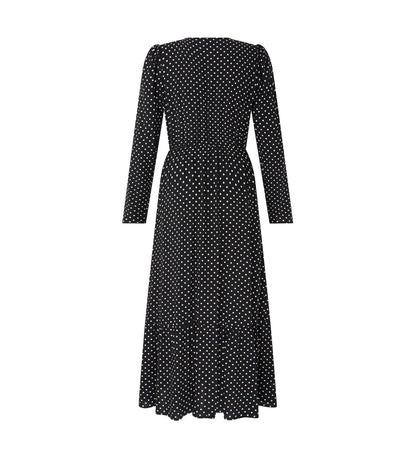 Olesia Black Polka Dot Midi Dress