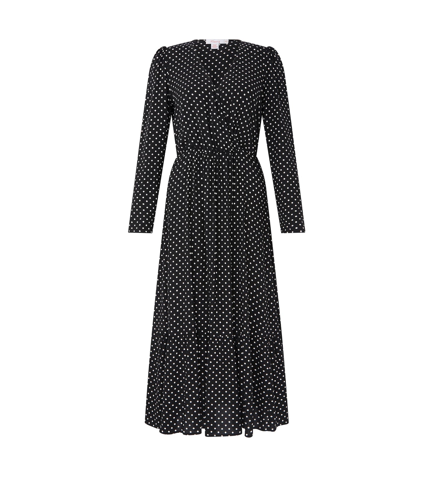 Olesia Black Polka Dot Midi Dress
