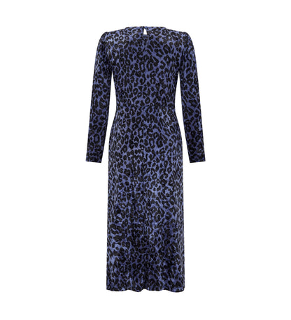 Abel Blue Leopard Velvet Dress