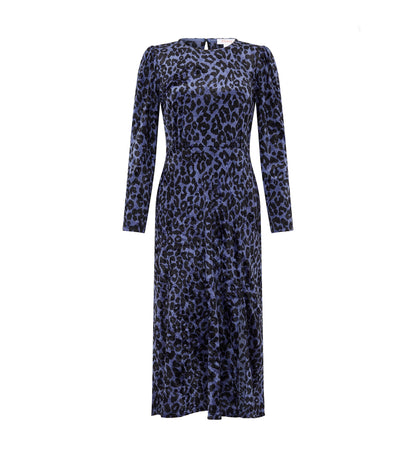 Abel Blue Leopard Velvet Dress
