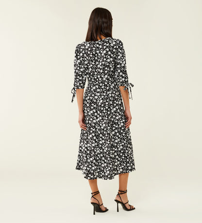 Mia Black Daisy Midi Dress