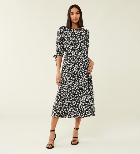 Mia Black Daisy Midi Dress