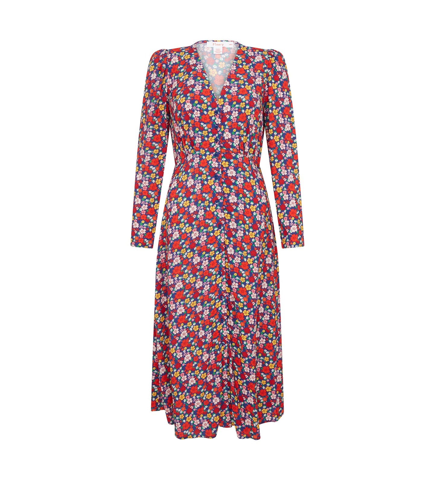 Odele Blue Floral Midi Dress        LENZINGâ„¢ ECOVEROâ„¢