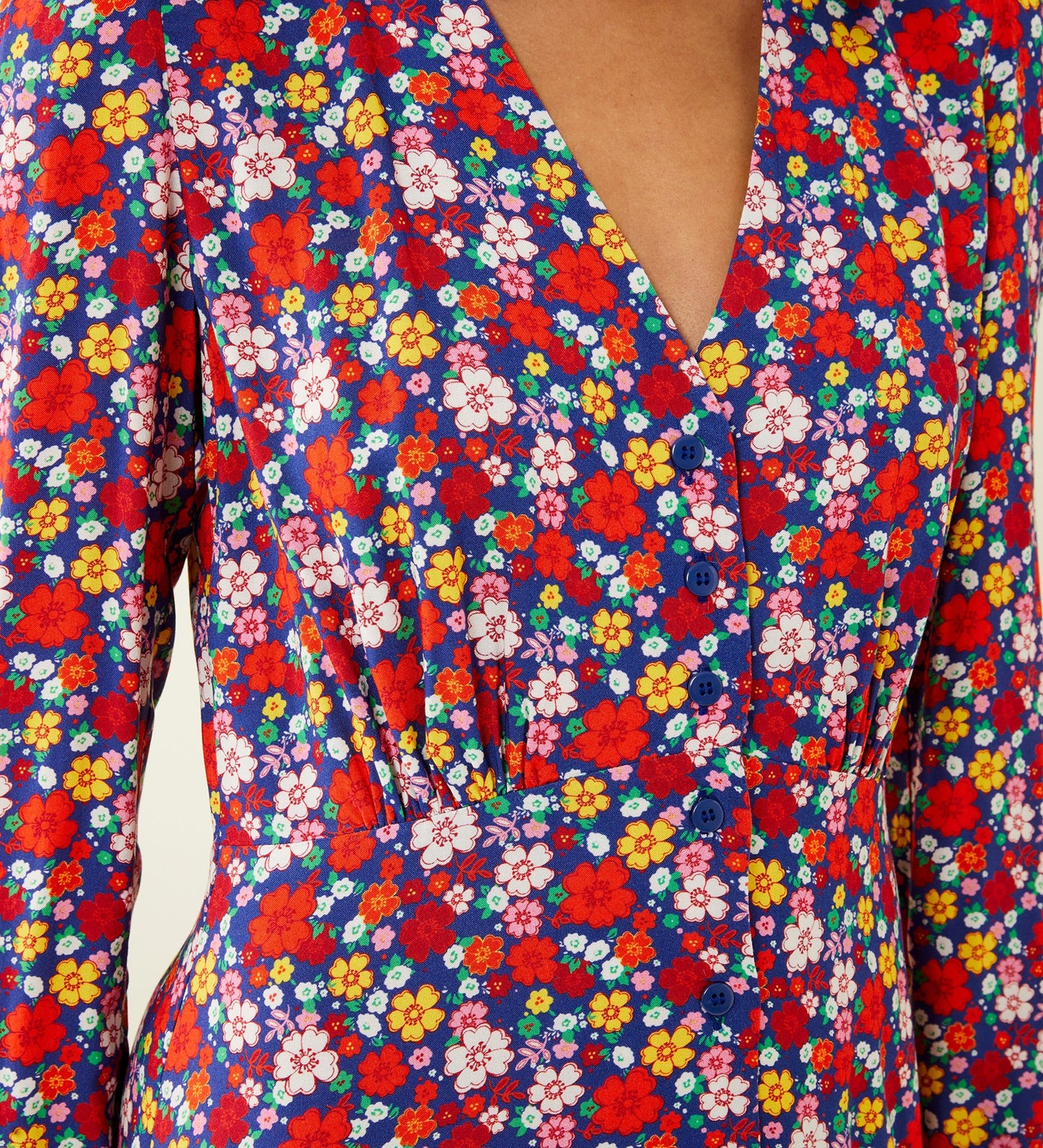 Odele Blue Floral Midi Dress        LENZINGâ„¢ ECOVEROâ„¢