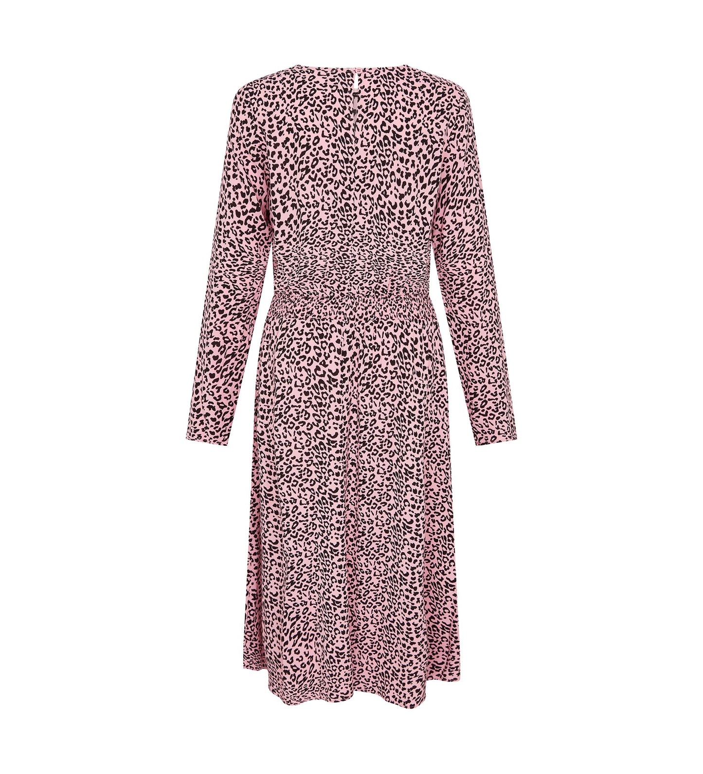 Theo Pink Leopard Print Midi Dress
