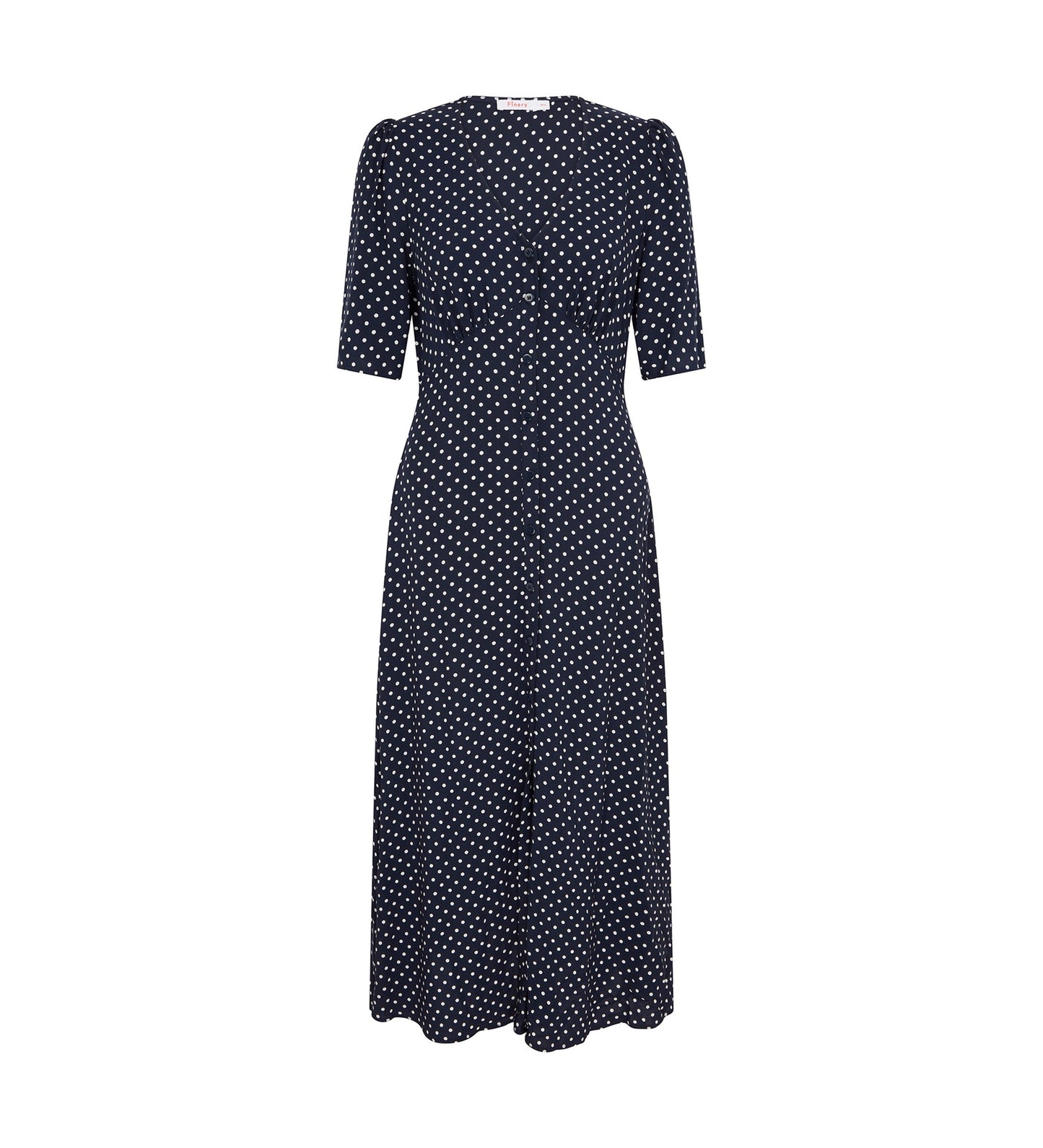 Camilla Navy Spot Print Midi Dress