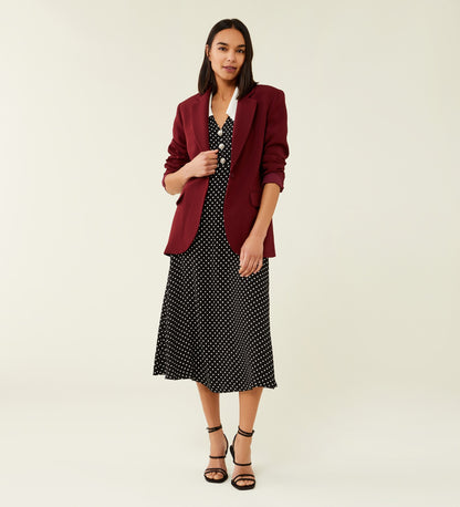 Lindy Black Spot Midi Shirt Dress