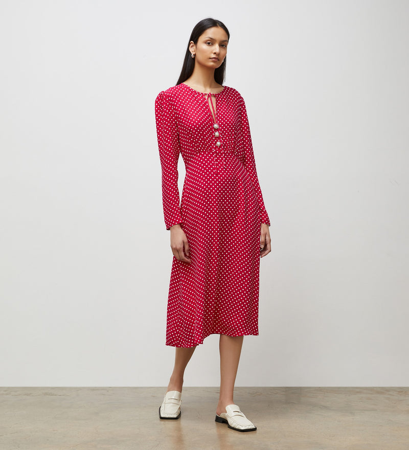 Lina Polka Dot Midi Dress